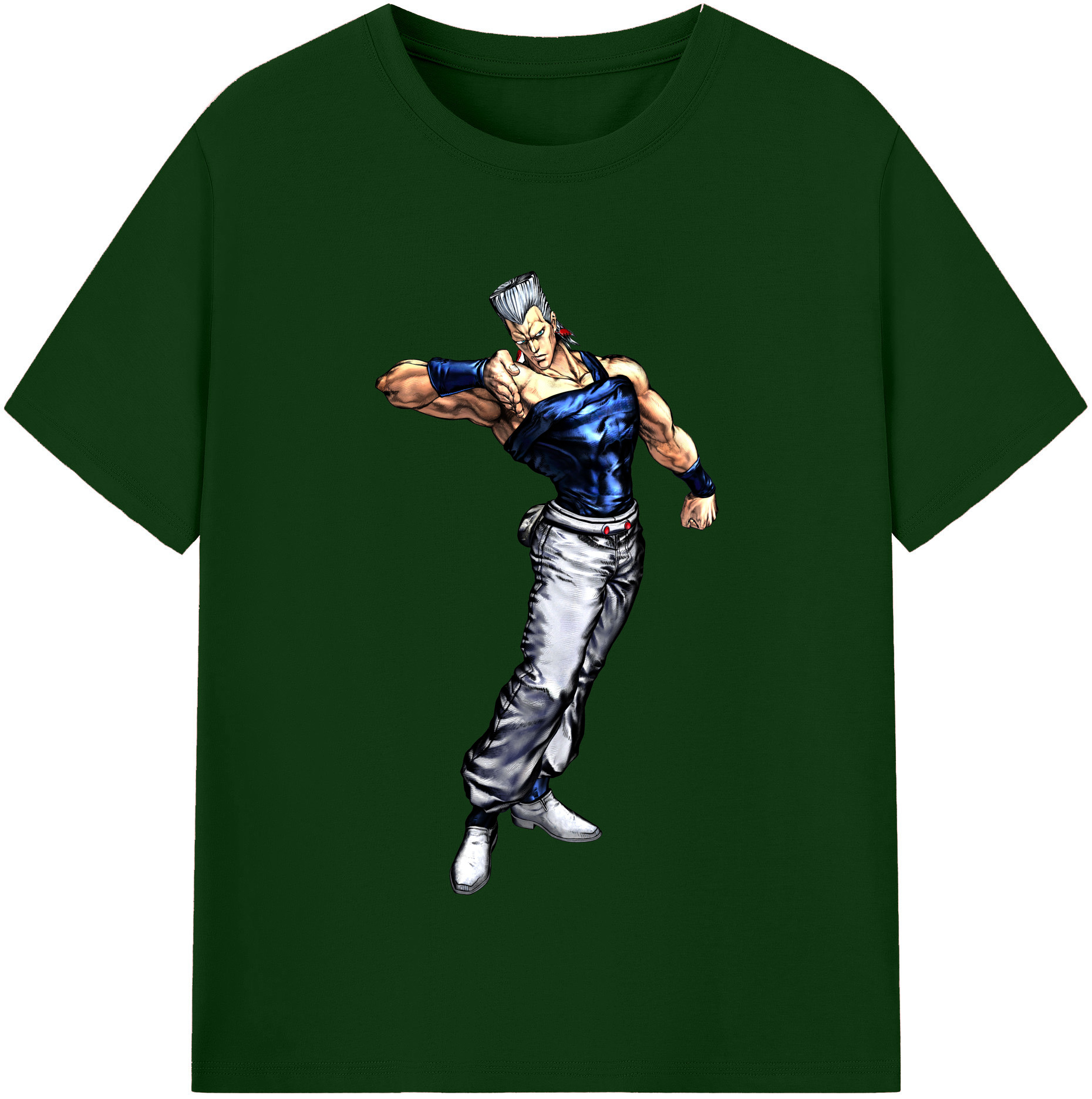 （画像用） ジョジョの奇妙な冒険 ジャン＝ピエール?ポルナレフ JoJo's Bizarre Adventure Jan Pierre Polnareff 綿100％半袖Tシャツ（フロントプリント）